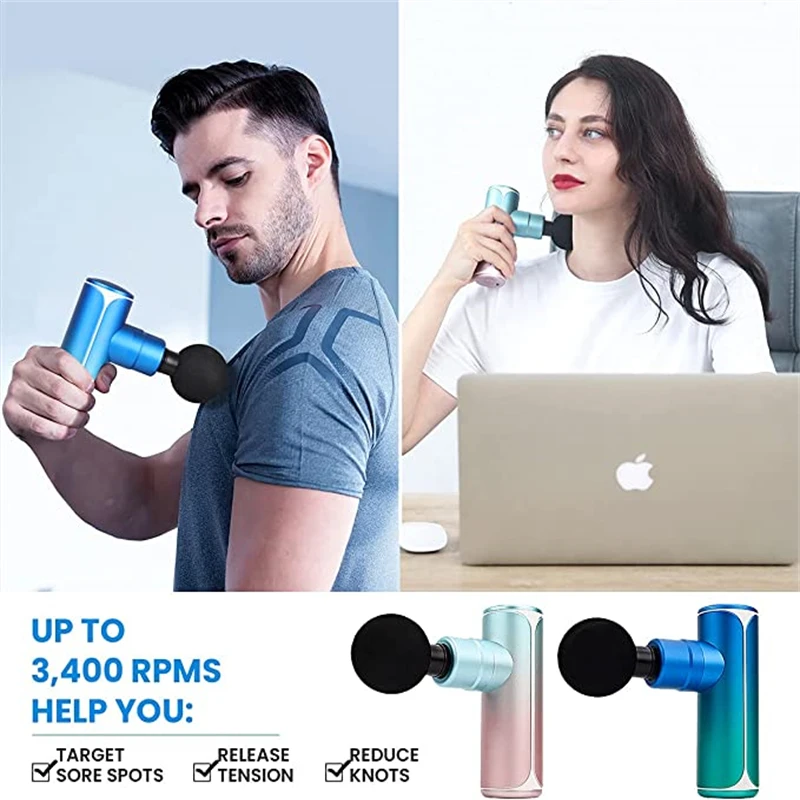 Arma portátil do massager do músculo da percussão para o alívio da dor super silencioso mini handheld massageadores elétricos para o tecido profundo dos músculos