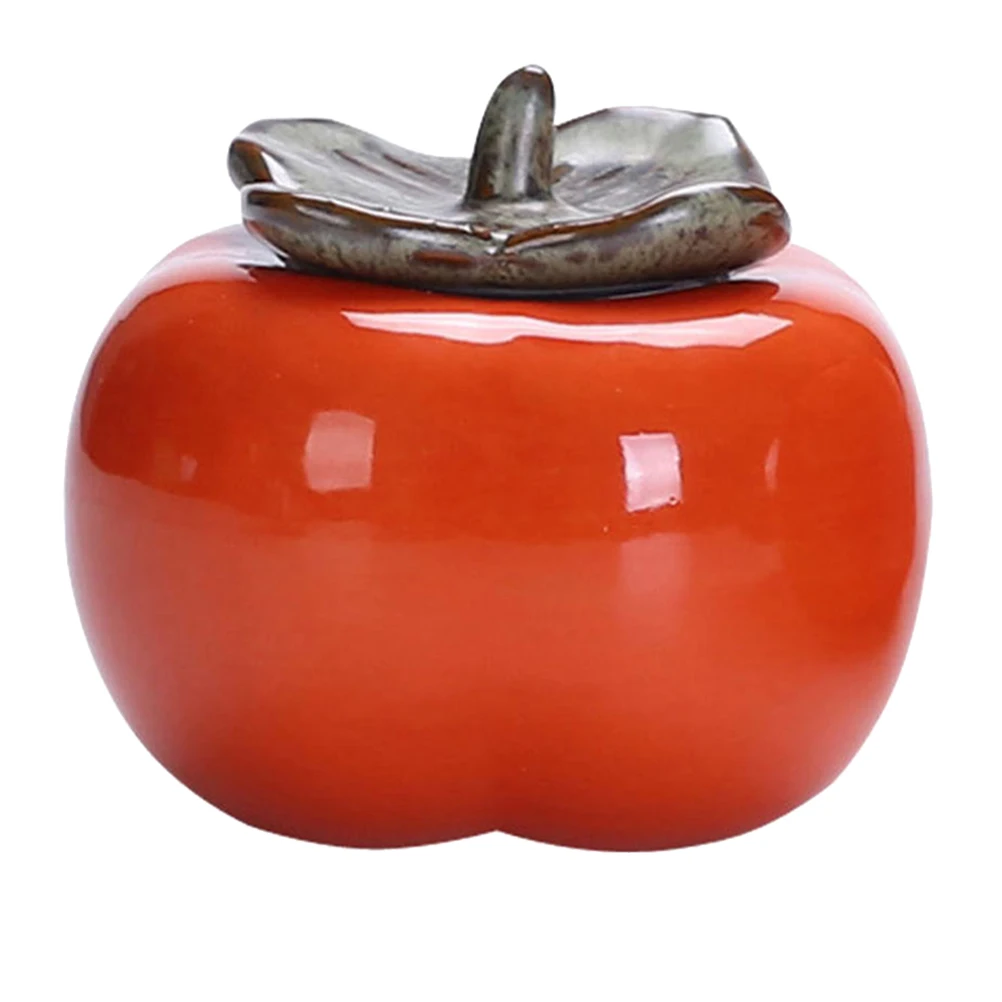 

Porcelain Canister Persimmon Tea Gifts Container Ceramic Sealed Jar Canisters