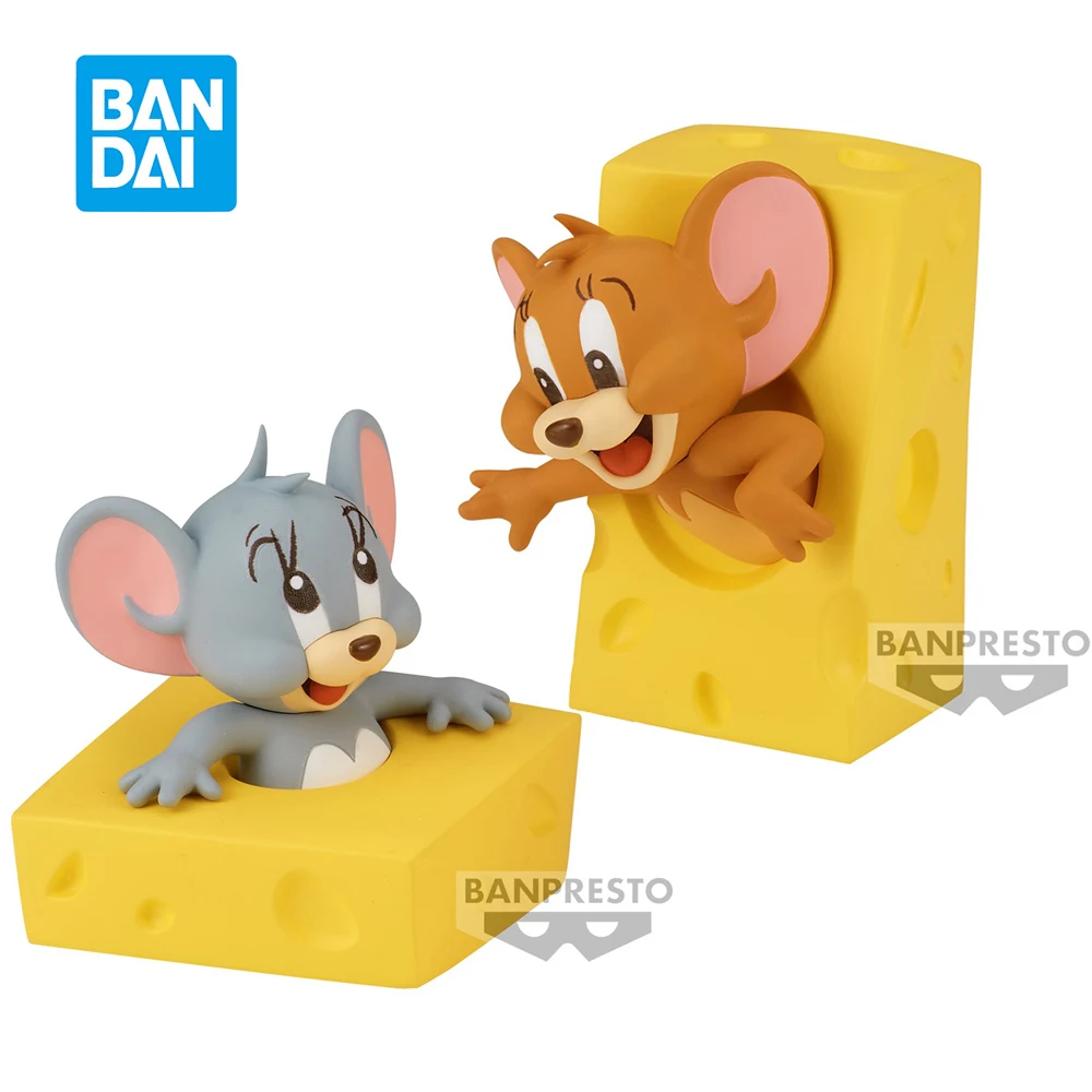 In Stock Banpresto Tom and Jerry I LOVE Cheese Vol.2 Jerry Tuffy Kawaii Doll Q-Version Anime Figure Model Toys Child Gift