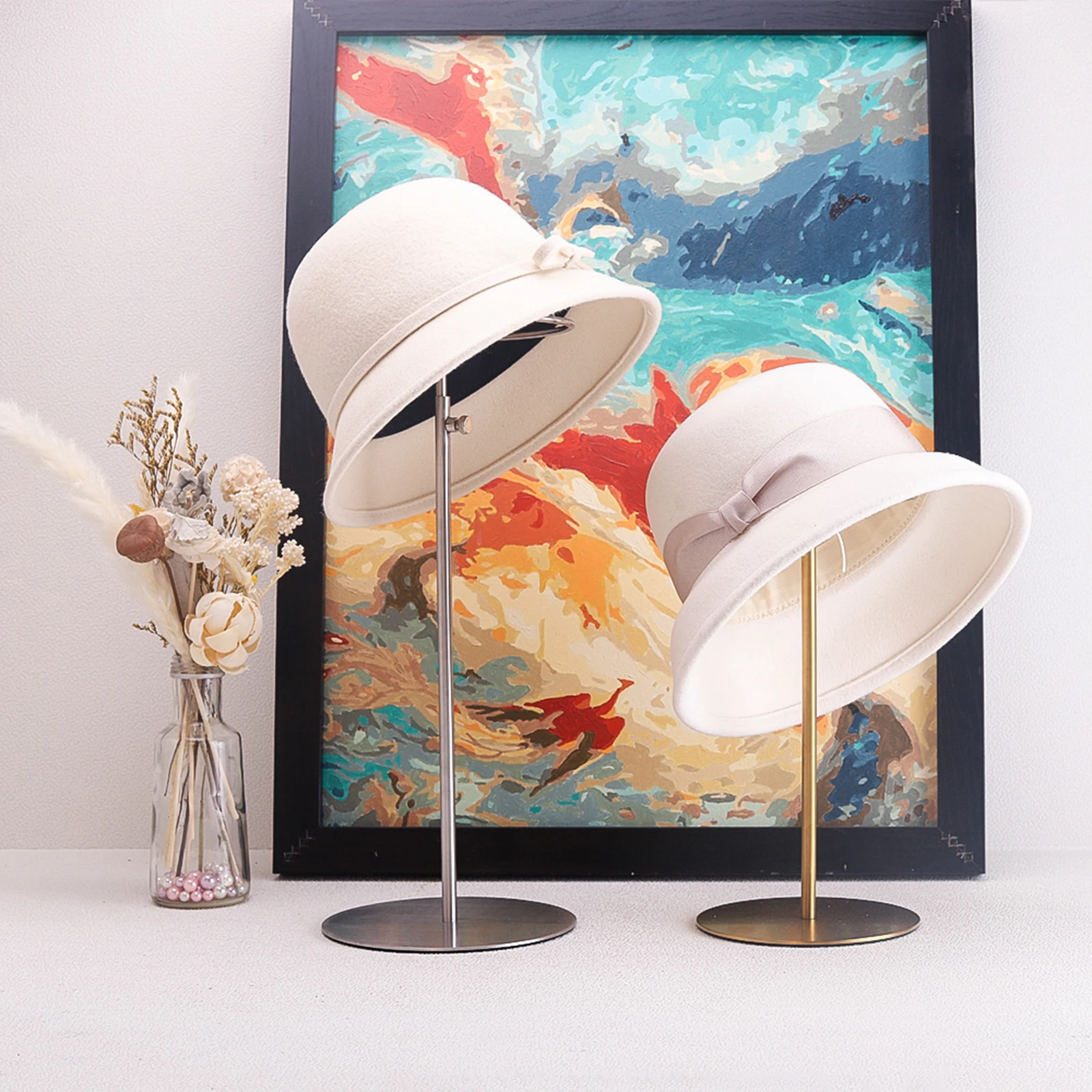 Multifuncional Hat Display Stand, Altura ajustável, Wig Stand, Hat Holder, resistente, salão de beleza, Tabletop, shoppings, shoppings