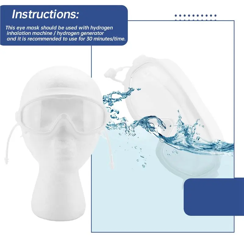 Hot kf-5X Hydrogen Glasses Eye Mask Hydrogen Suction Mask Cooling Glasses Hydrogen Generator Inhalation Machine White