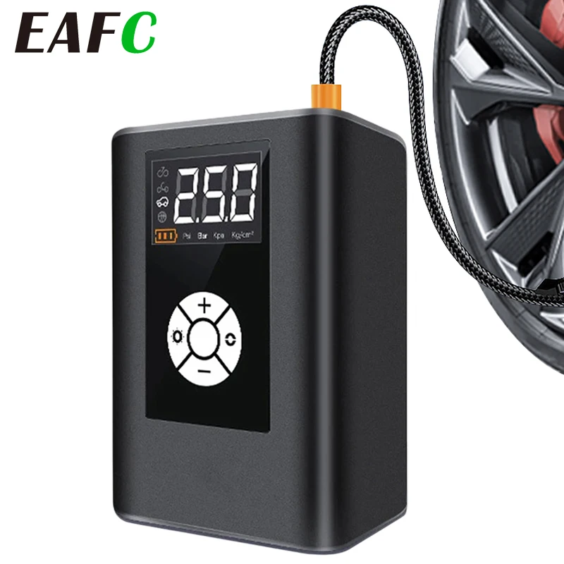 

Автомобильный мини-компрессор EAFC, 4000 фунт/кв. Дюйм, мАч, портативный цифровой воздушный компрессор, электрический беспроводной/проводной автомобильный насос, насос для шин Infla