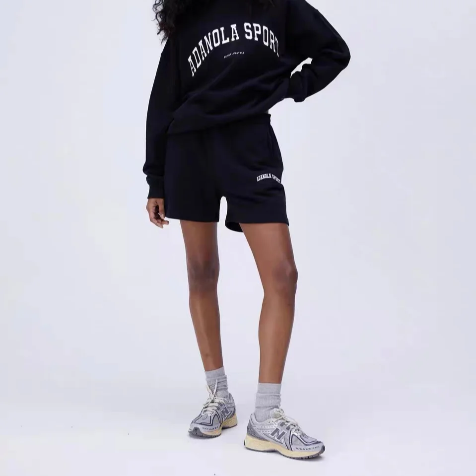 

Pure Cotton Embroidered Fitn Yoga Sports orts Adanola Summer ex Bla Loose Fit l Waist Women's Sweatpants