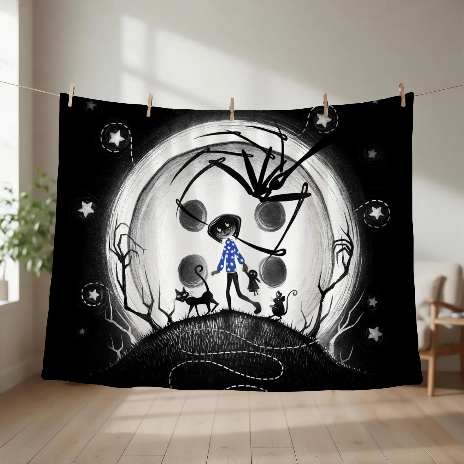 Behind The Door Throw Blanket couch cozy soft plush fuzzy picnic outdoor blanket
