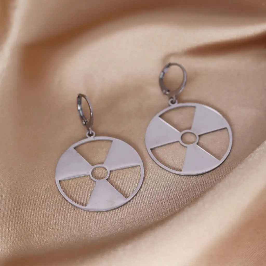 Kinitial Radiation Hazard Symbol Pendant Radioactive Earring Hulk Logo Nuclear Emblem Cyber Goth Logo Industrial Imprint Stalker