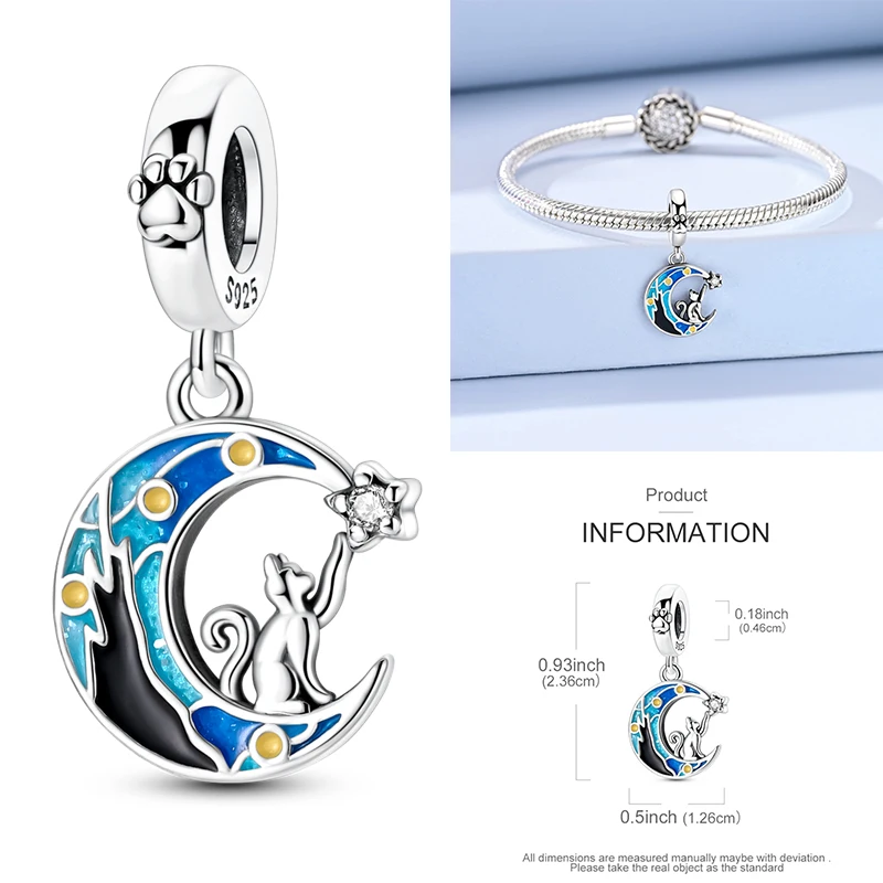 Blaue Serie 2026 Heiße 925 Sterling Silber Charms Flugzeug Traumfänger Teufelsaugen Passend für Armband DIY Schmuck Original Damen Geschenke – Detail 11