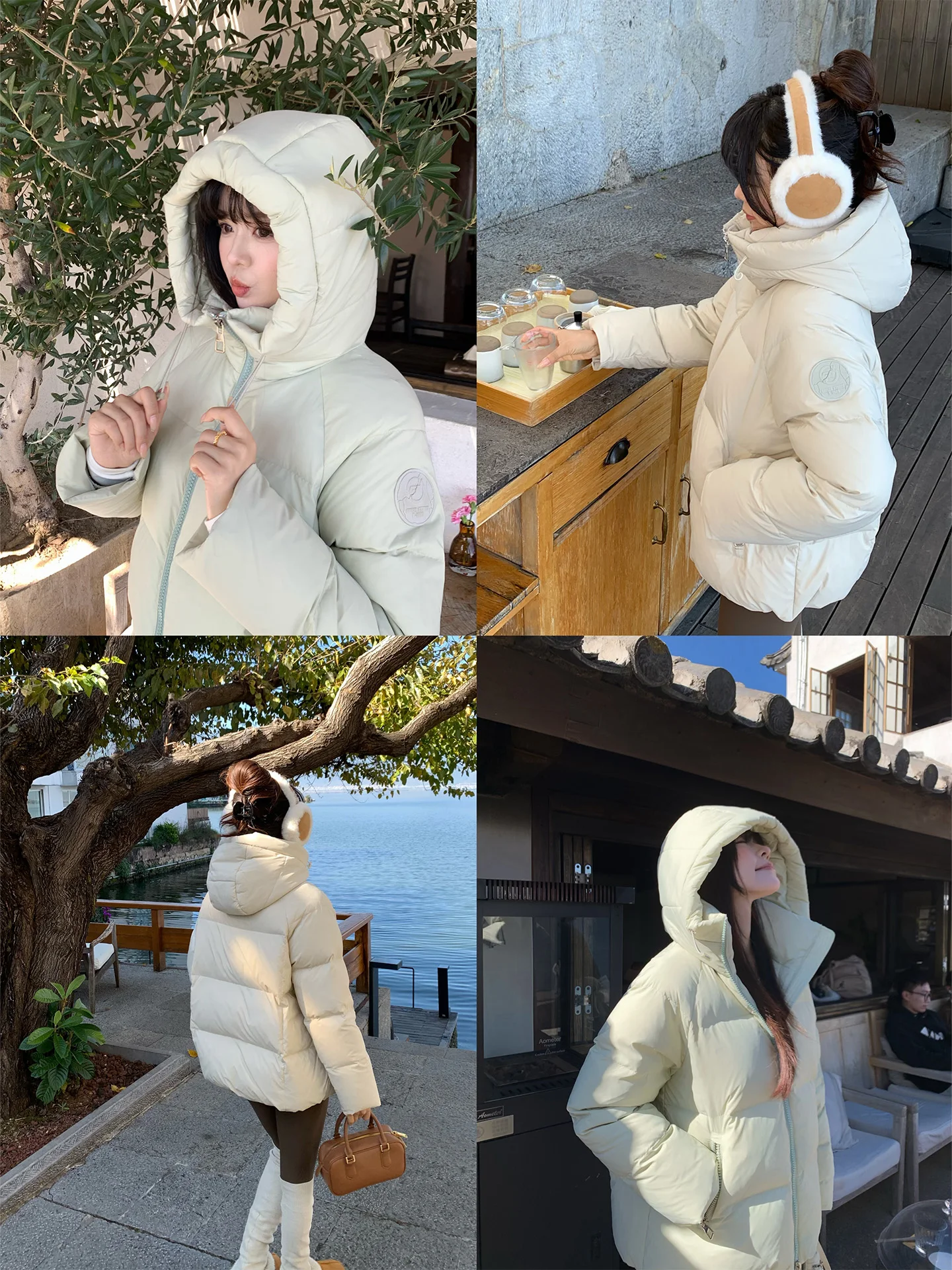 

Мягкое белое пуховое пальто-пуховик Soft 90 с капюшоном средней длины для женщин, теплое, повседневное, с несъемным капюшоном, утепленное