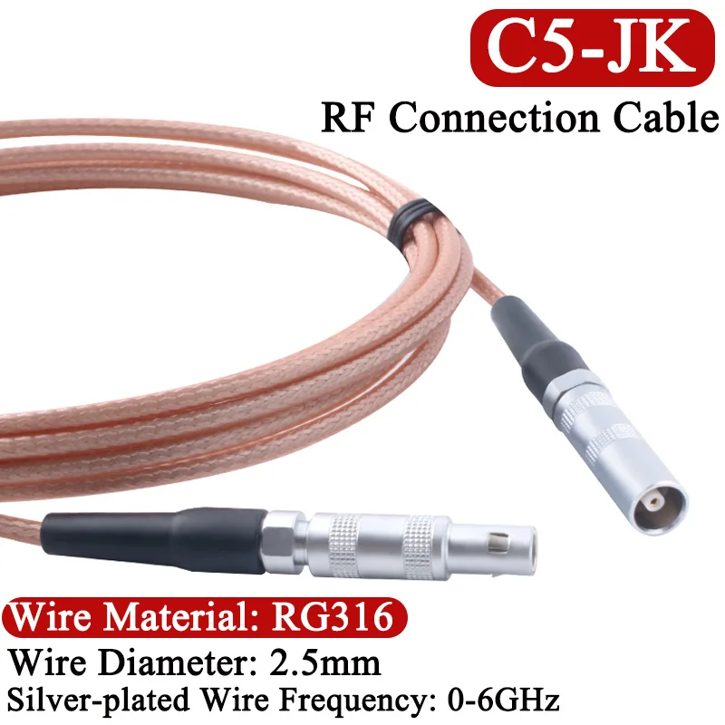 C5-JK RF Connector Cable Male to Female with RG316 Silver-plated Cable RG316 Coaxial NIM Signal Wire Compatible LEIMO.FFA/PCA.00