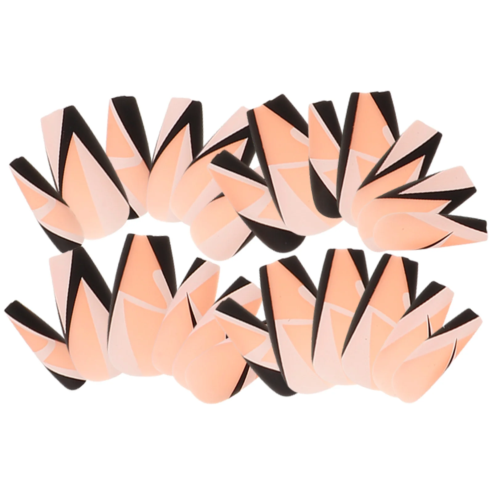 

24 Pcs Nail Patch False Nails Medium Fake with Design Press on Trendy Finished Product