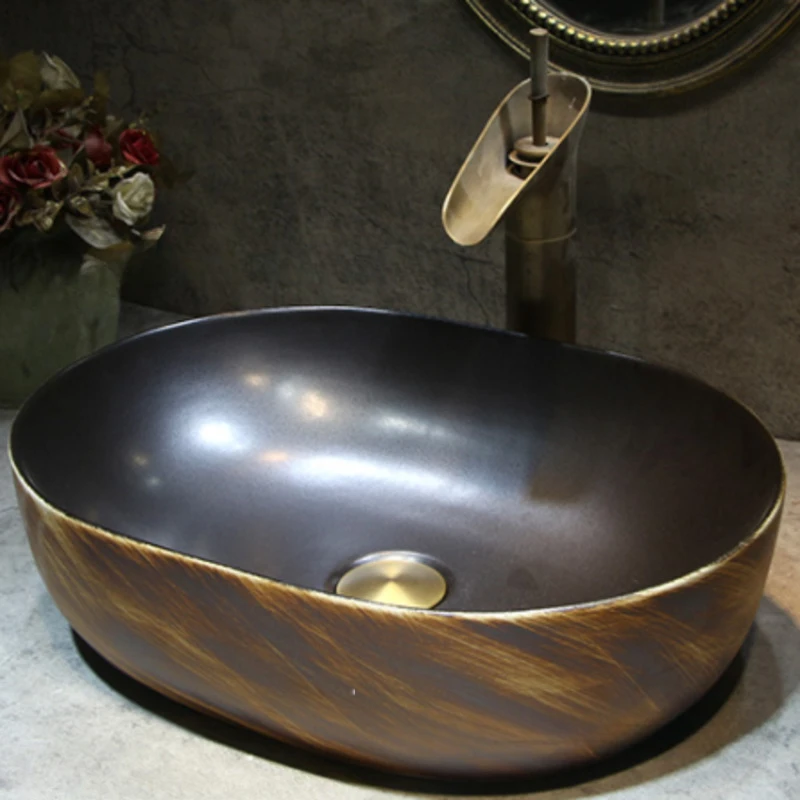 Ceramics Bathroom Basin For Cabinet Combination Table Basin Small Oval Household Wash Basin Bathroom Sink bowl