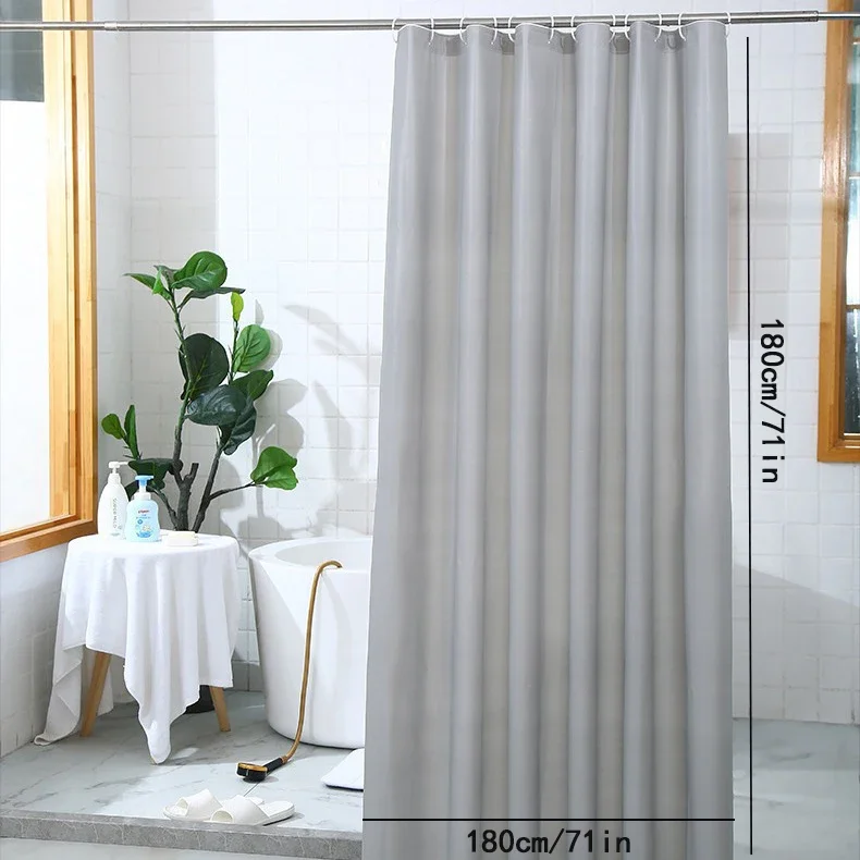 PEVA Bathroom Shower Curtain with Hooks 180x180cm Waterproof Thickening Bath Curtain Home Shower Accessories