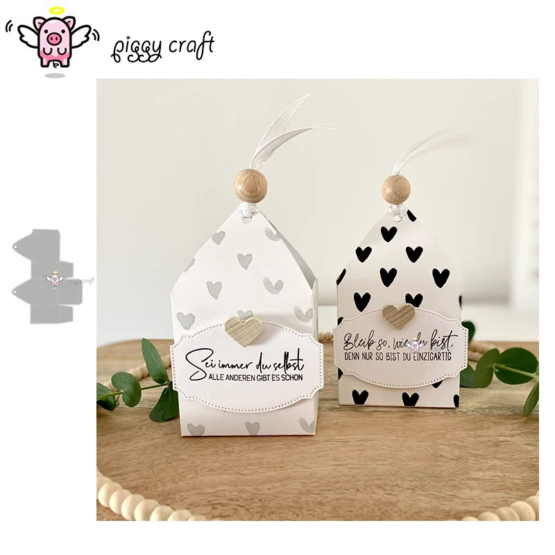 Piggy Craft Metall-Stanzformen, geschnittene Matrizenform, neue 3D-Tag-Loch-Box, Sammelalbum, Papier, Handwerk, Messerform, Klingenstanzer, Schablonen