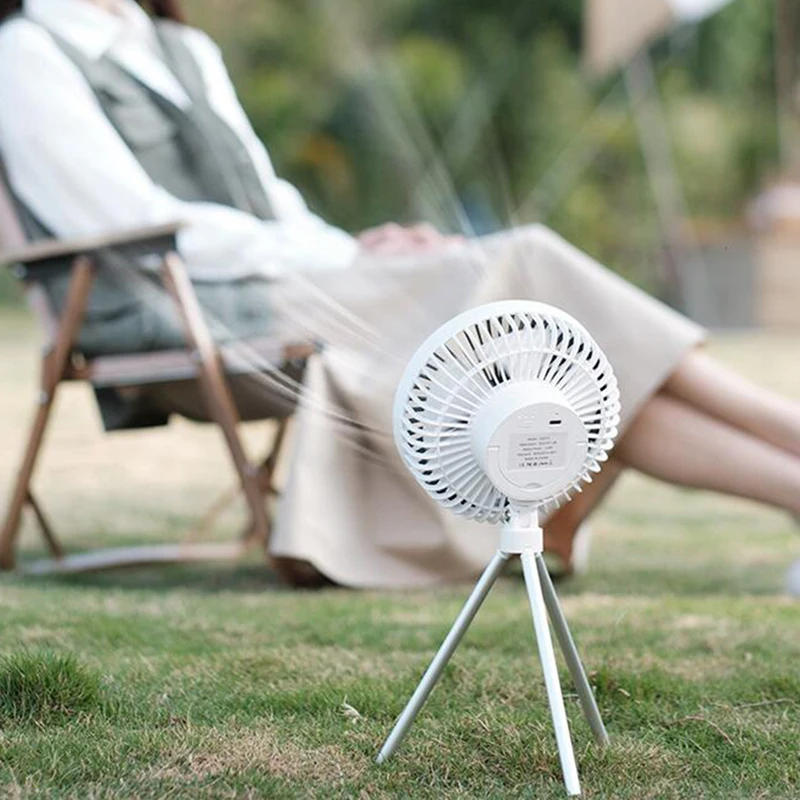 Camping Fan With LED Lights,10000Mah Portable Tent Fan With Tripod,360 Degree Pivot Cooling Fan,For Camping,Travel