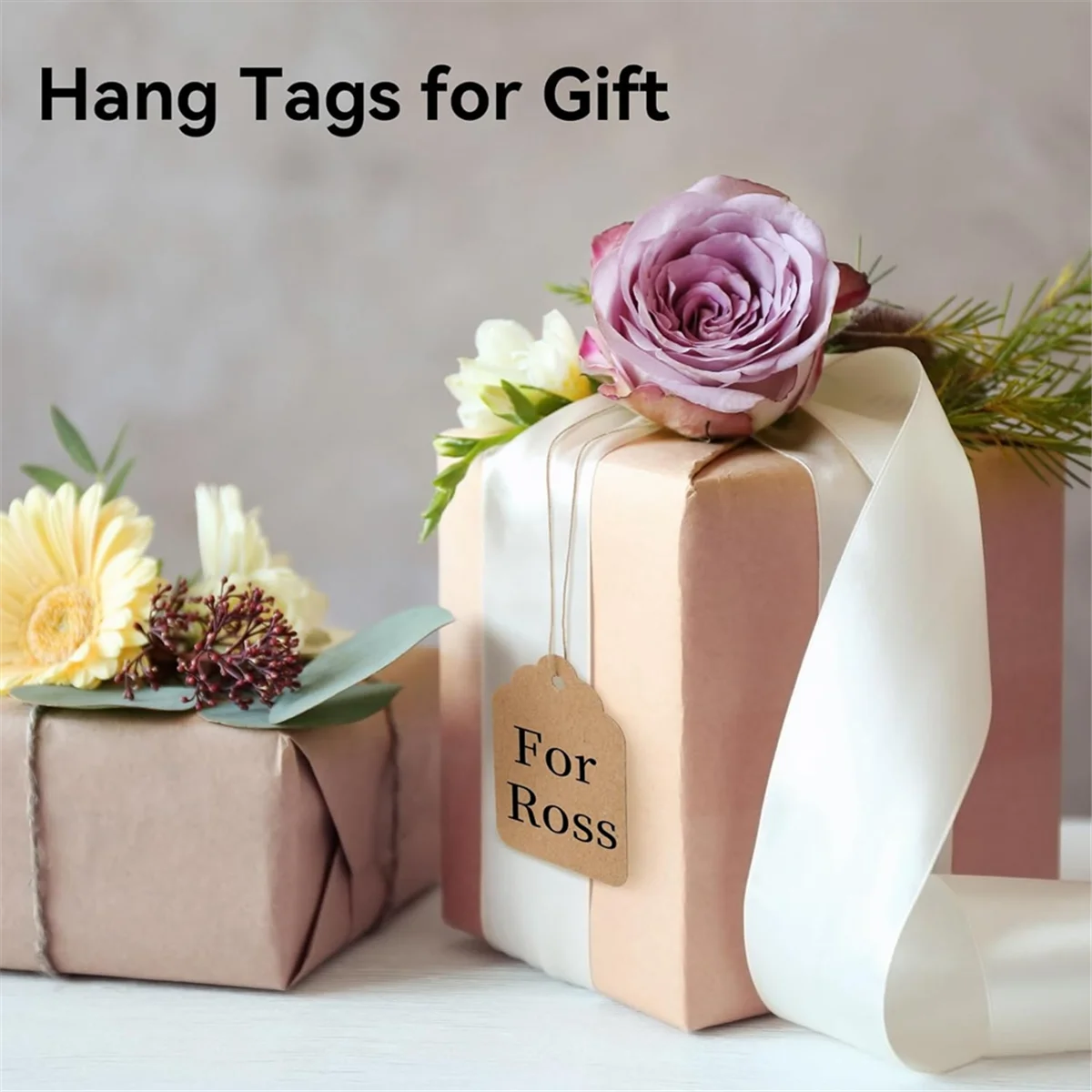 500Pcs Price Tags with String Attached Brown Kraft Paper Gift Bags Tags Marking Strung Tag, 1.4 Inch X 1.8 Inch