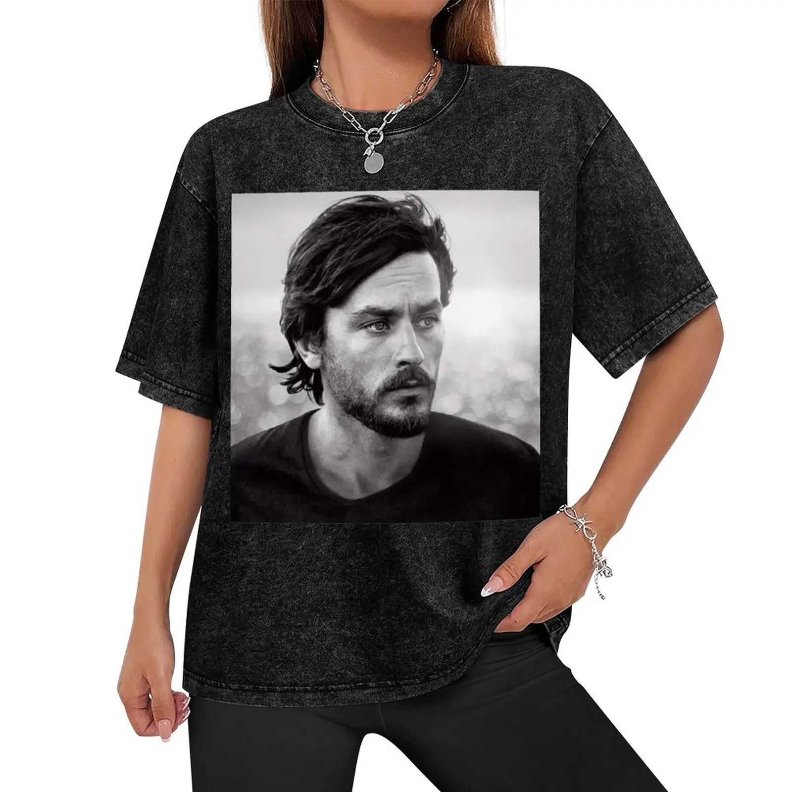 Alain Delon with beard Classic . T-Shirt graphic tee shirt plain boys whites vintage t shirts mens graphic t-shirts