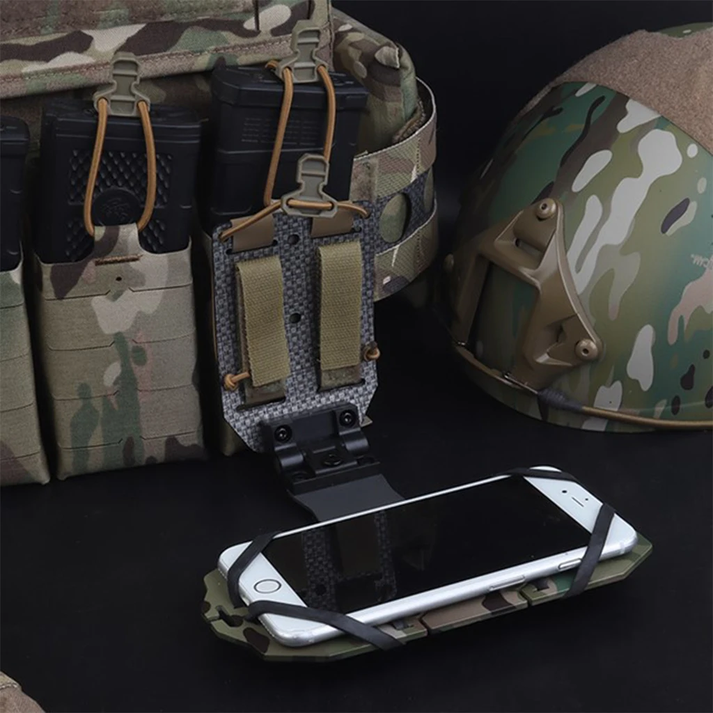 90° free rotation mobile phone holder, Airsoft tactical navigation board holder for chest mount ,MOLLE and Hook and loop system