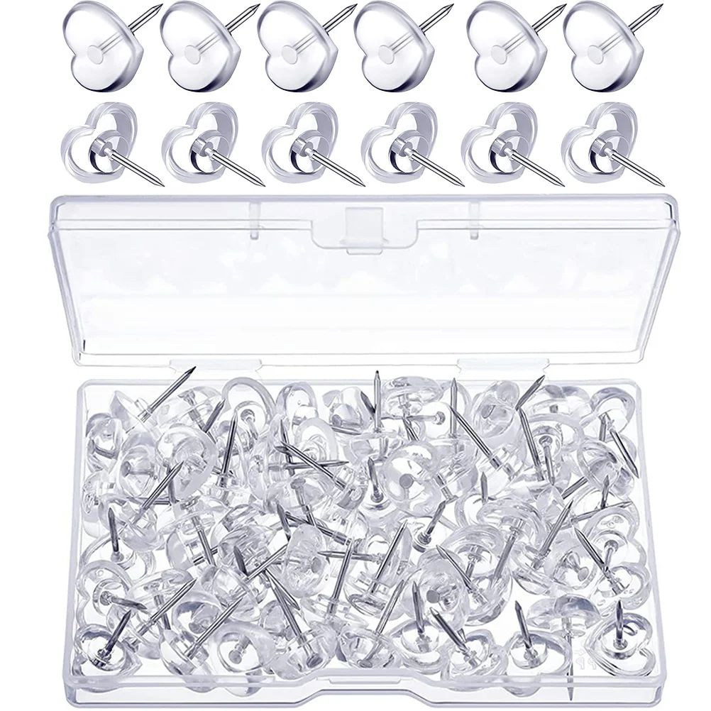 100 قطعة دبابيس ضغط على شكل قلب مواد مميزة مثبت عملي للاستخدام اليومي دبابيس تثبيت إمداد منزلية قابلة لإعادة الاستخدام