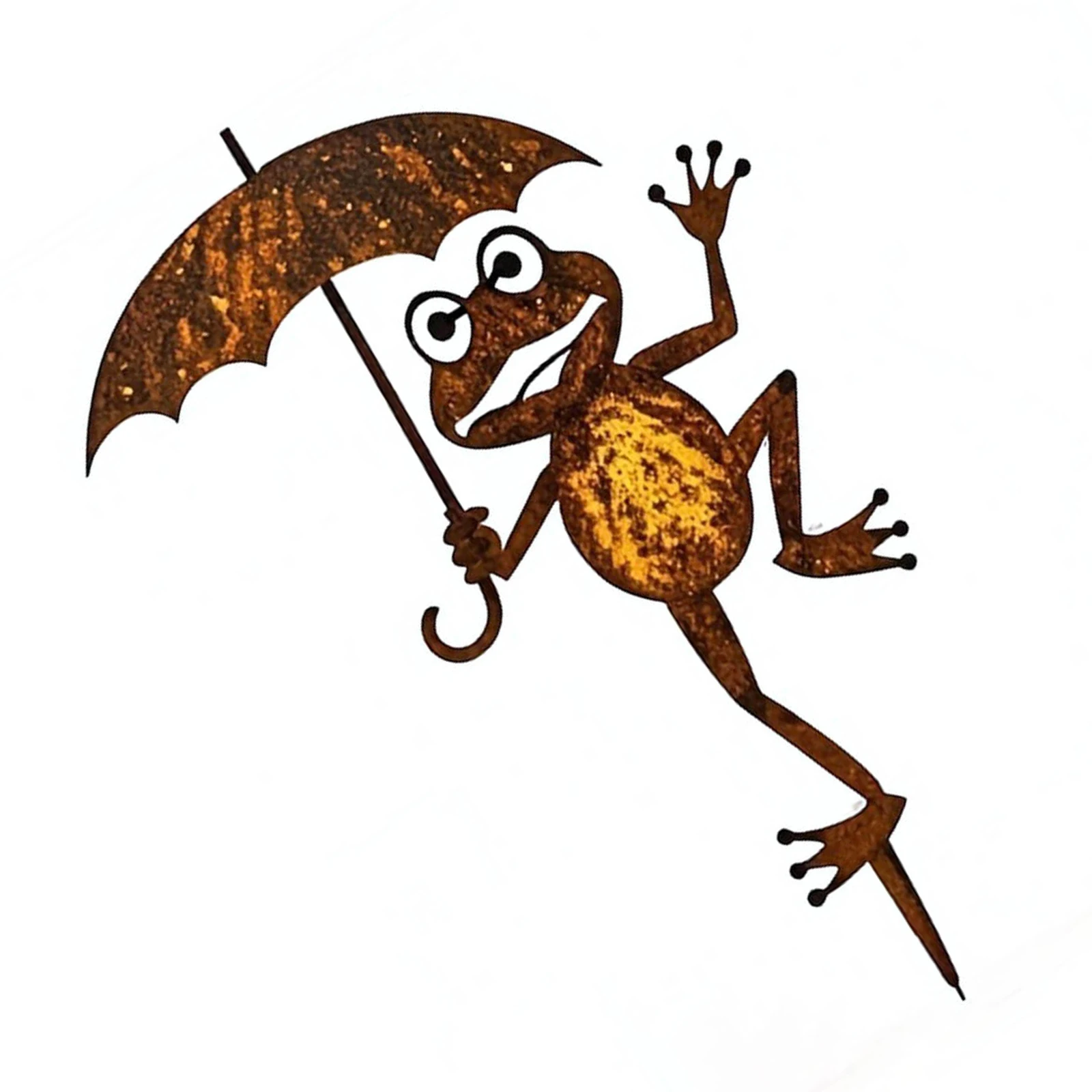 Frog Silhouette Garden Stake Weather- Classic Simple Iron Outdoor Decor Rustic Yard Stake for Lawn&Flower Beds&Patio