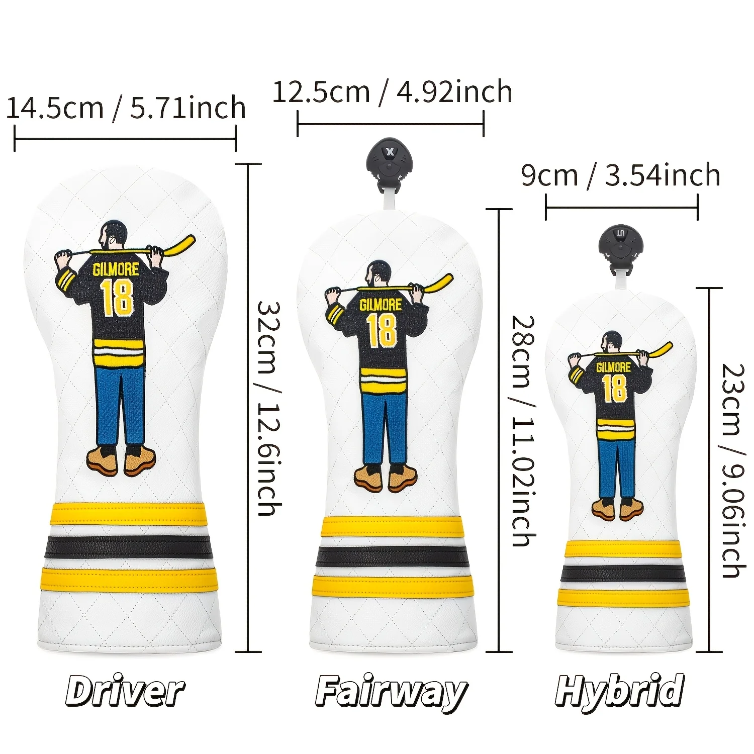 1pc/3pcs Driver/Fairway/Hybrid Headcover - Grid Style Golf Solo - Golf Club Head Cover, Golf Club Covers & Golf Wood Head Cover - view 6