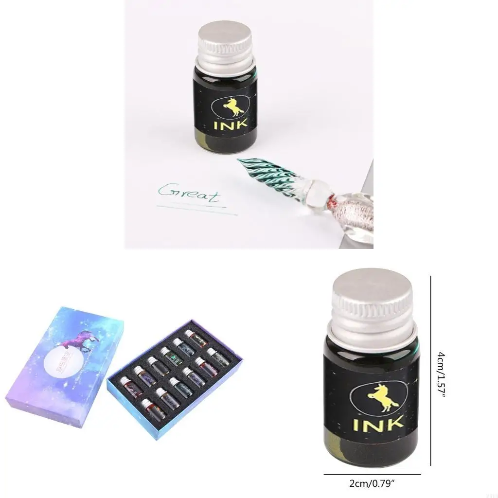 

M5TB стеклянная ручка набор хрустального звездного неба каллиграфия Dip Pen Glitter Powder Fountain Fountain Pens Colorin