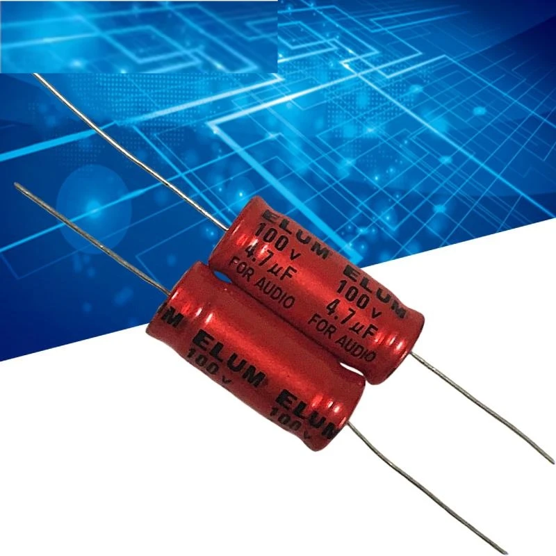 10PCS 100v 4.7uf audio frequency crossover horizontal axial NP non-polar capacitor 4.7uf 100v 10X25mm