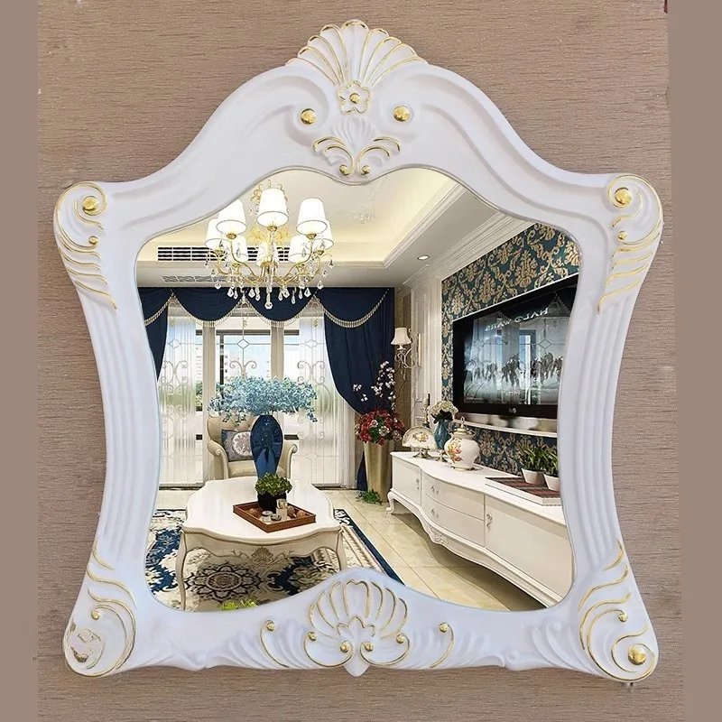 European Luxury Mirror Unique Design Accent Hanging Save Space Restaurant Large Mirror Cheap Spiegel Wand Ornaments Home Decor