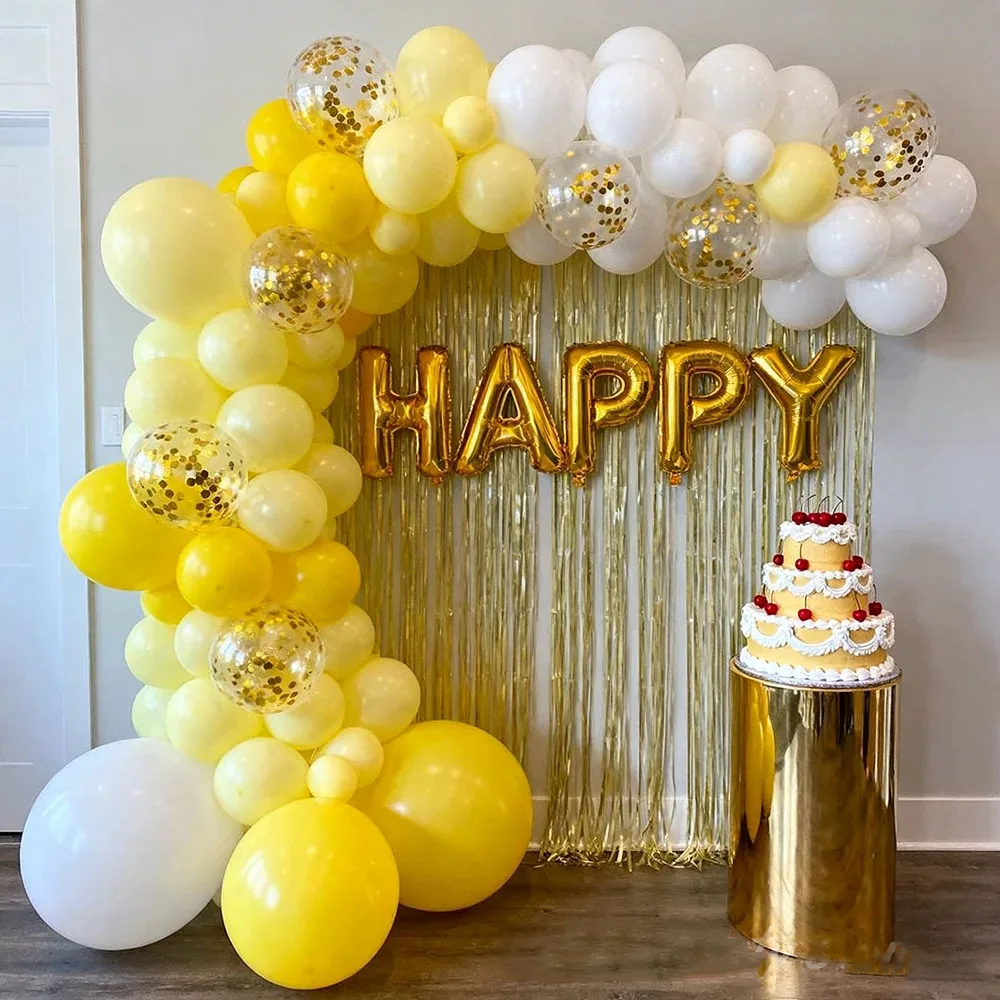 30/60/100 Stück Gelbe Latexballons, Verstärkte Langlebige Partyballons für Geburtstage, Hochzeiten, Feiertagsfeiern – Detail 6