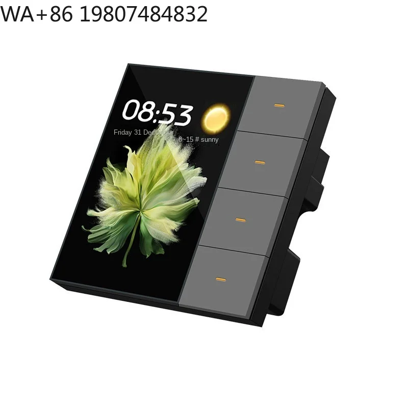 3.5 Inch Plastic Wall Mount Smart Home Central Panel WiFi Zigbee Scene Switch Durable Intelligent Control Device