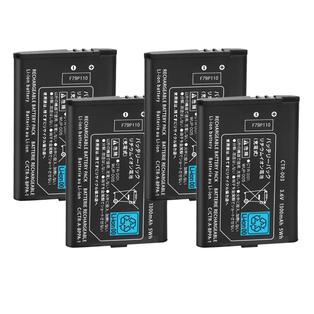 4 Pcs 1300mAh CTR-003 CTR 003 Battery for Nintendo 3DS 2DS Gamepad Controller