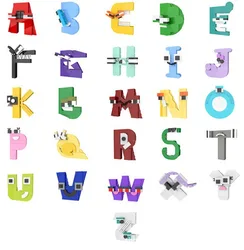 MOC Alphabet Lore Building Block Set 26 ABC Letters Model Uppercase A-Z Animal Brick Model DIY Educational Learning Toy for Kid