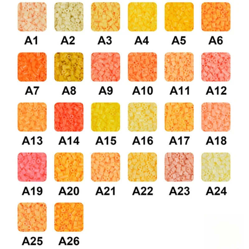 A set of 26 colors, 50 grams each (approx. 5000 beads per pack, 26 packs total), DIY pixel puzzle and handmade bead materials