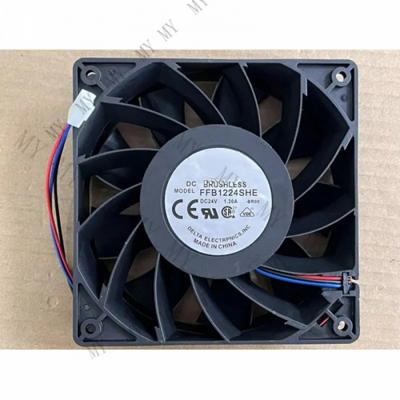 

TT For Delta FFB1224SHE-BR00 FFB1224SHE-BROO fan 120*120*38mm 24V 1.2A 3pin