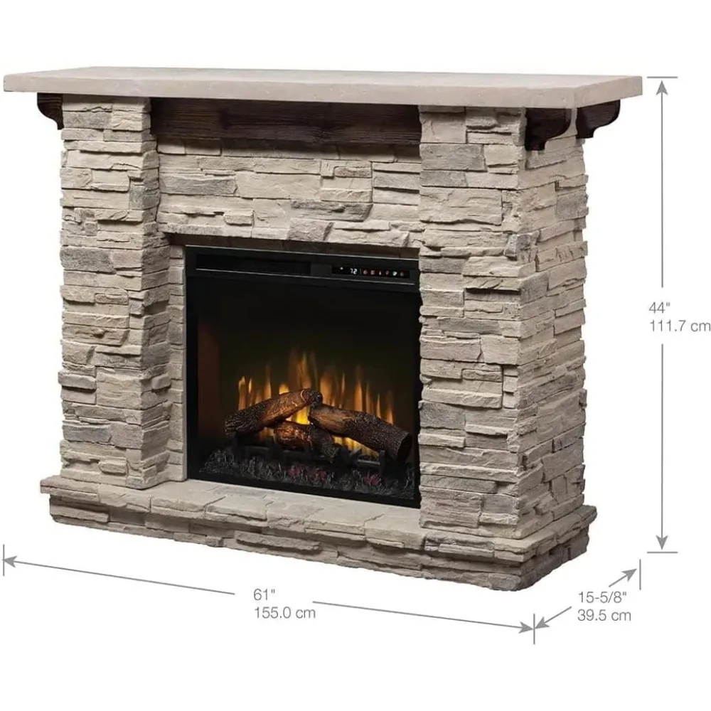 Electric Fireplace, with Mantel Surround Package | Pine with , Includes 28