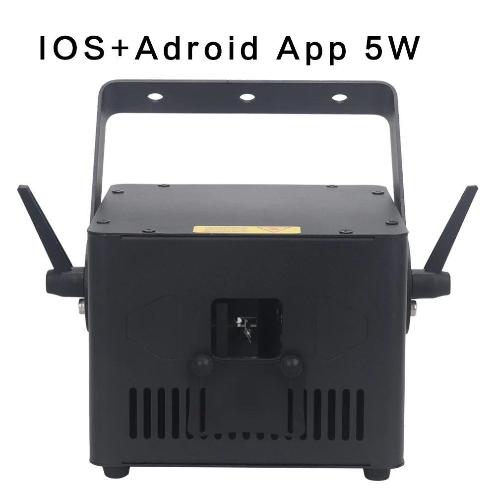 NIEUW! 5W Laser Disco Lights Dmx 3D-projector met IOS / Android-bediening Geluidsgeactiveerd voor bruiloftsevenement Home Dance Dj Party - afbeelding 1