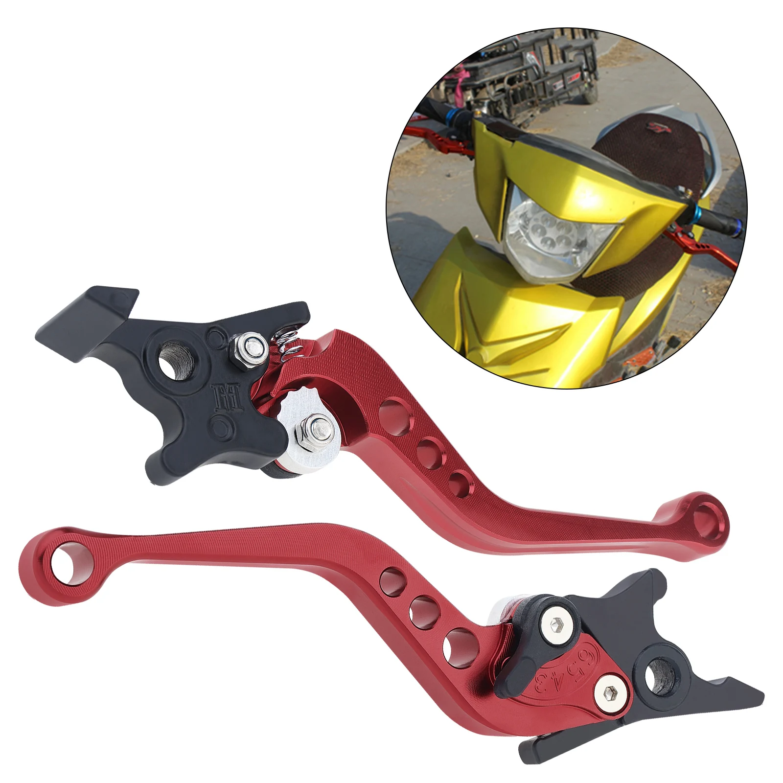 1 Pair 22mm 7/8inch CNC Aluminum Brake Clutch Levers for Motorcycles/Scooters/Electric Bike,Left Right Double Disc Brake Handles