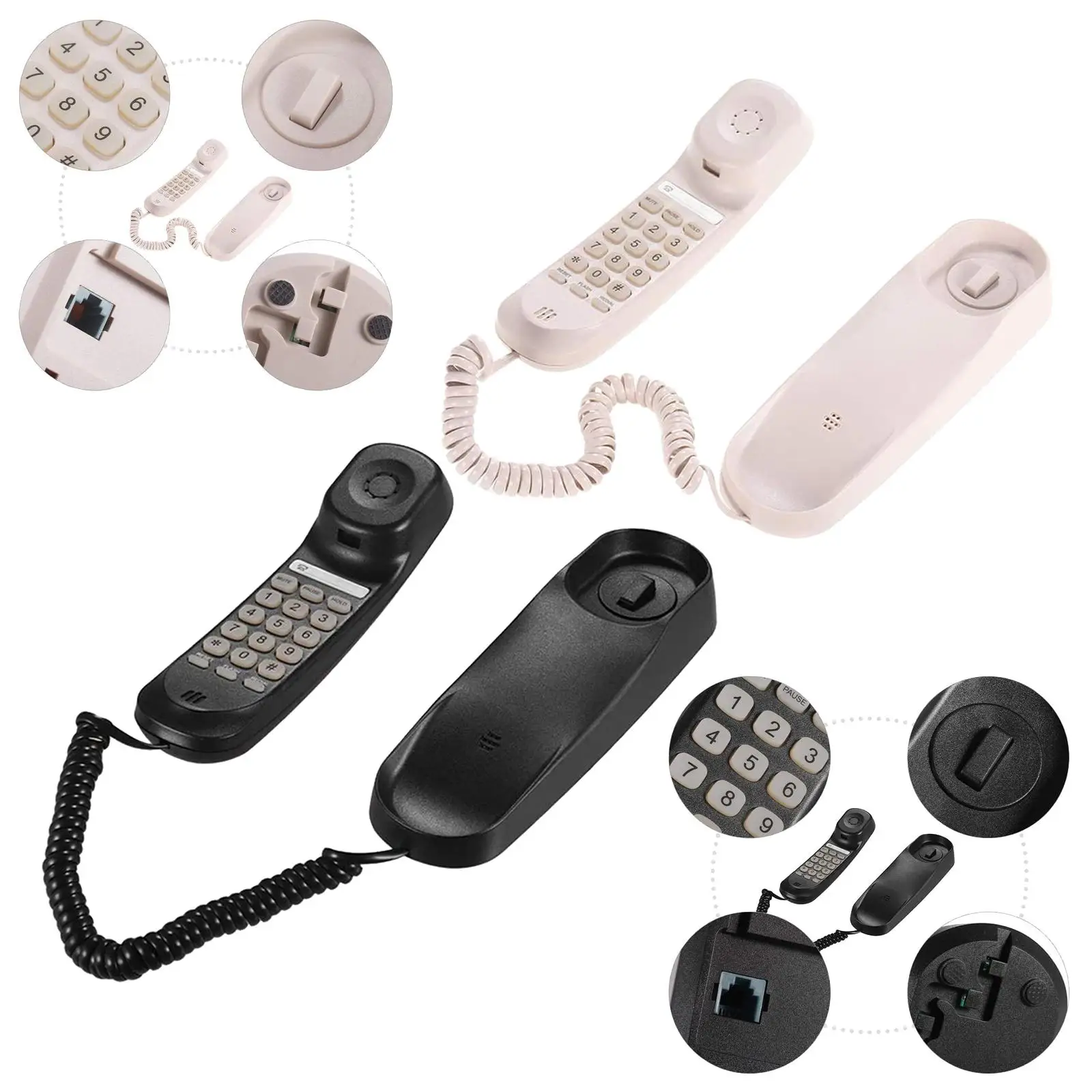 Wall Mount Landline Telephone Extension Home Phone for Hotel Family