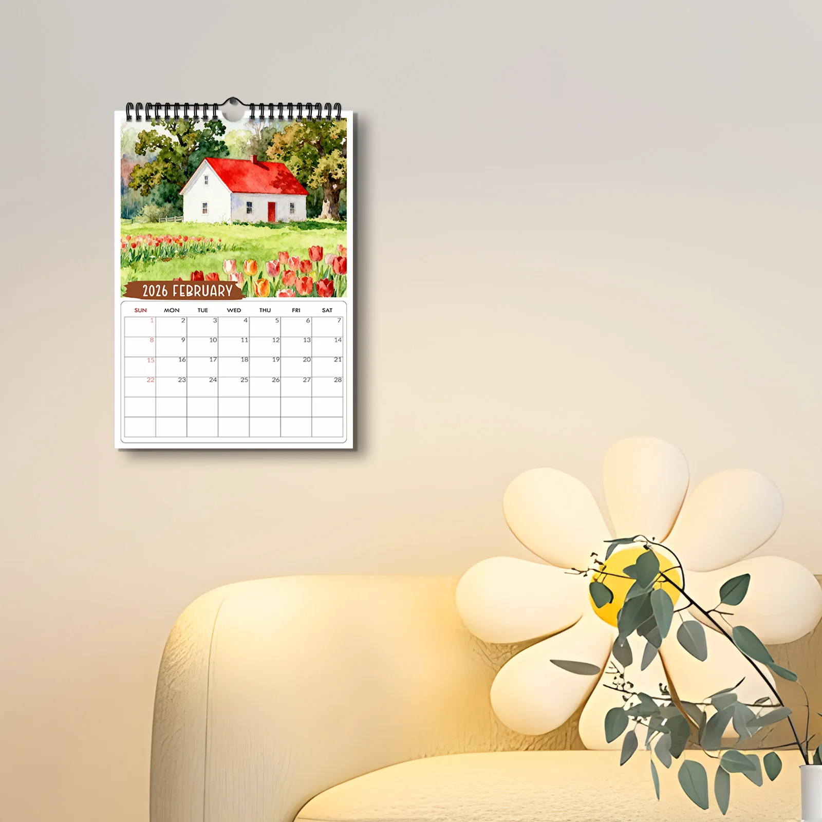 1 قطعة 2026 تقويم جداري فني للمناظر الطبيعية، مشهد لقاذف التنفس-عشاق الطبيعة ومحبي الفن، مثالي لديكور المنزل #3