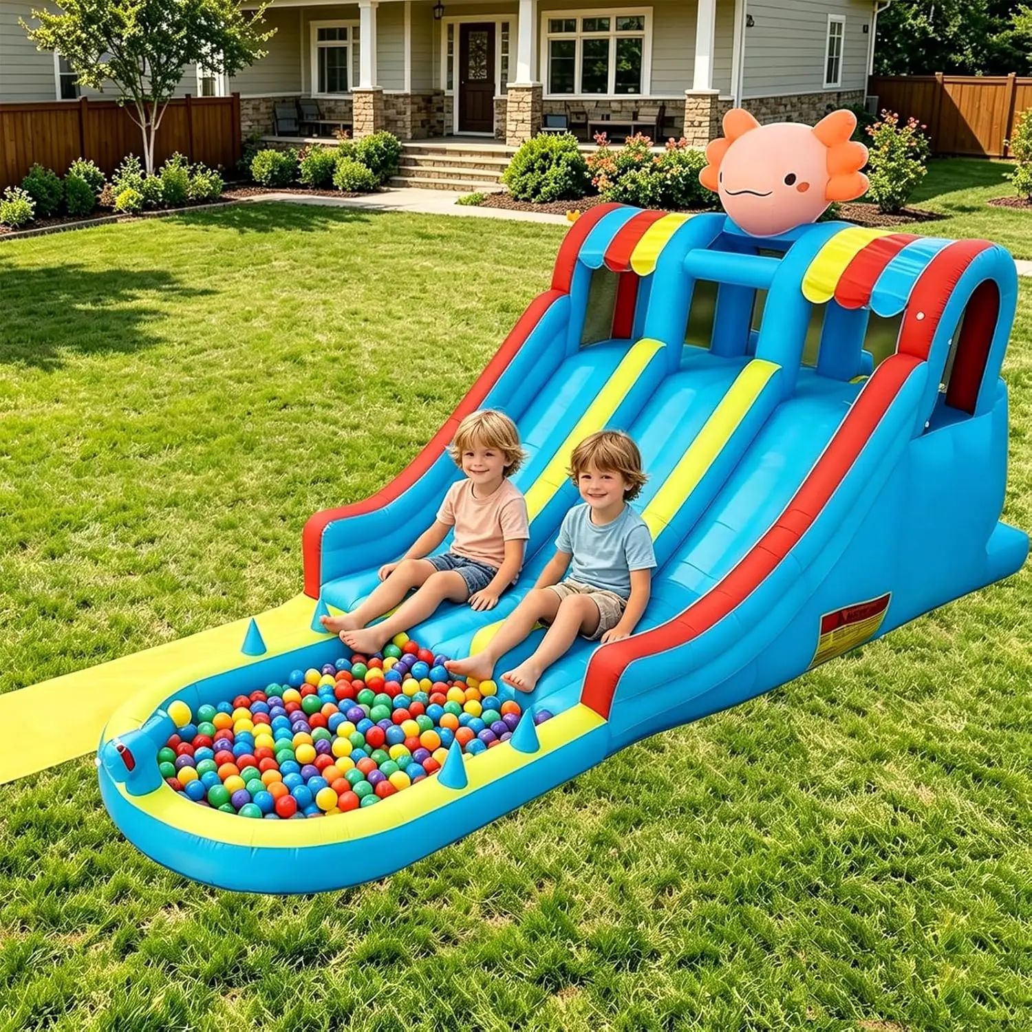 Slip Slide Water Mat - Inflatable Water Park Bounce House for