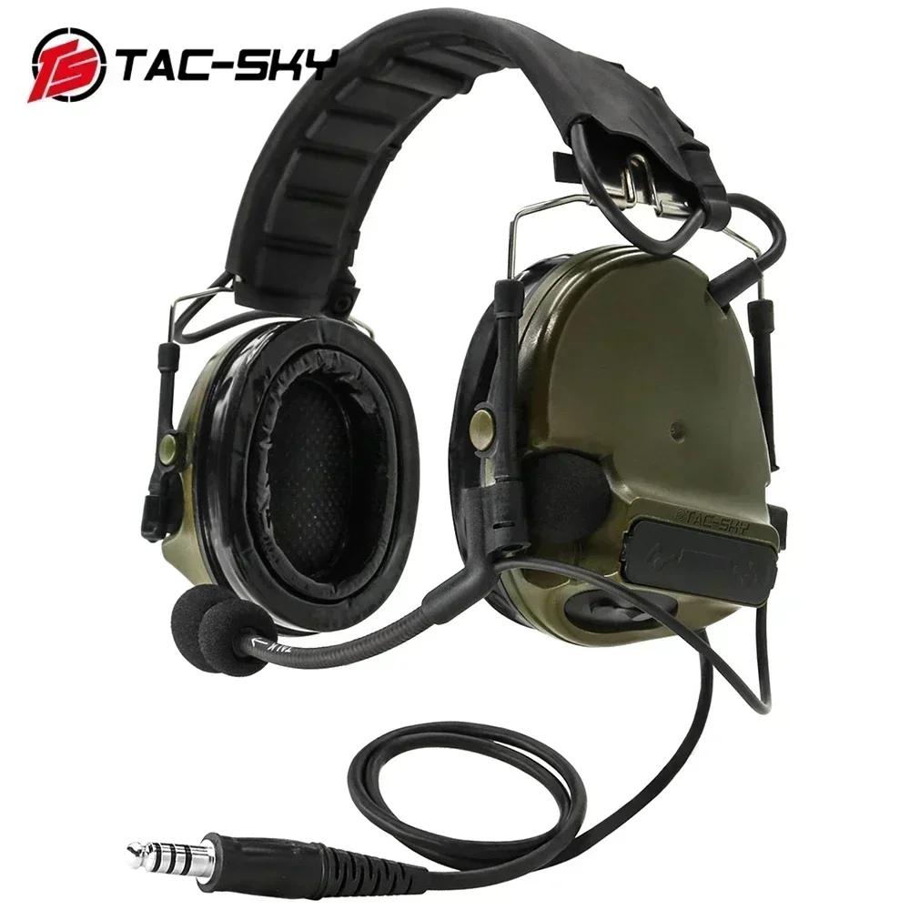 TS TAC-SKY COMTA III Nueva diadema desmontable, auriculares de silicona, auriculares tácticos de tiro con cancelación de ruido para pastilla al aire libre C 3