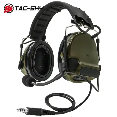 TS TAC-SKY COMTA III New Detachable Headband, Silicone Earcups, Outdoor Pickup Noise Canceling Shooting Tactical Headphones C 3