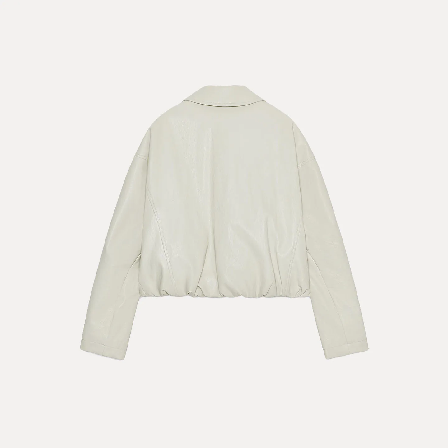 Faionable Classic Collar Leather Jaet Women's Sle Autumn New Arrival Simple Ele Z Ladies ort Coat Zipper