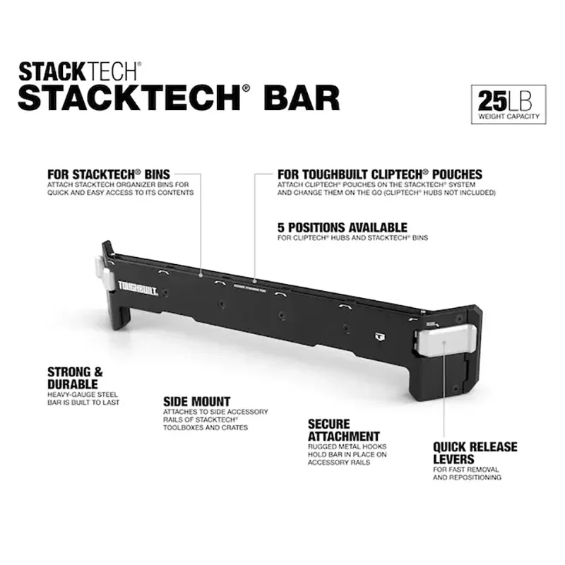 TOUGHBUILT TB-B1-A-30 STACKTECH Durable Steel Tool Rack Stacking Toolbox Multi Functional Supporting Bracket