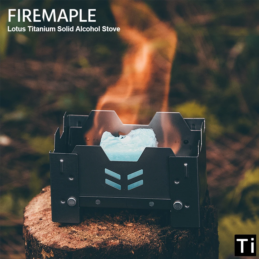 Ogień Maple Lotus Titanium Ultralight stały piec alkoholowy Mini składany Camping piesze wycieczki palnik na alkohol alkohol składany piec