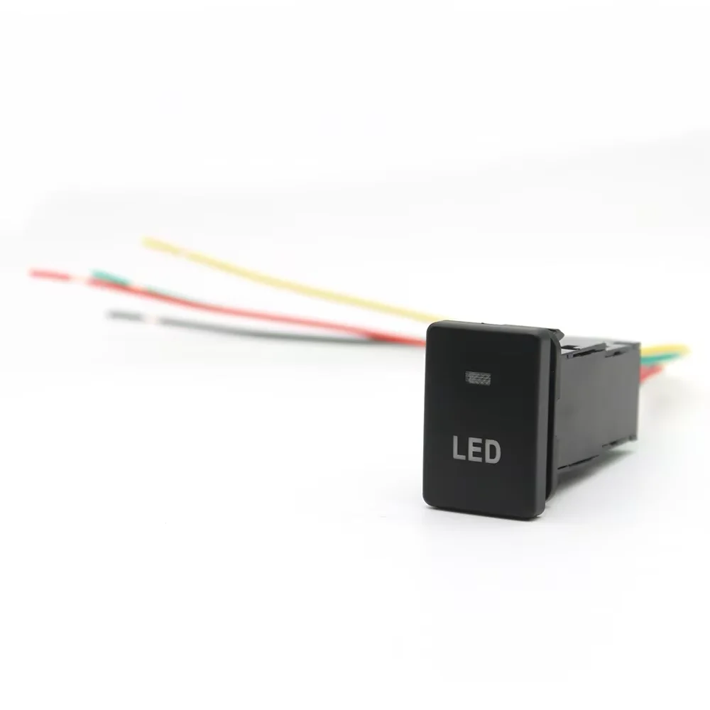 Car Orange LED Light fog lamp Radar Folding mirror Music Switch Button For Toyota Land Cruiser PRADO Camry 50 Altis RAV4