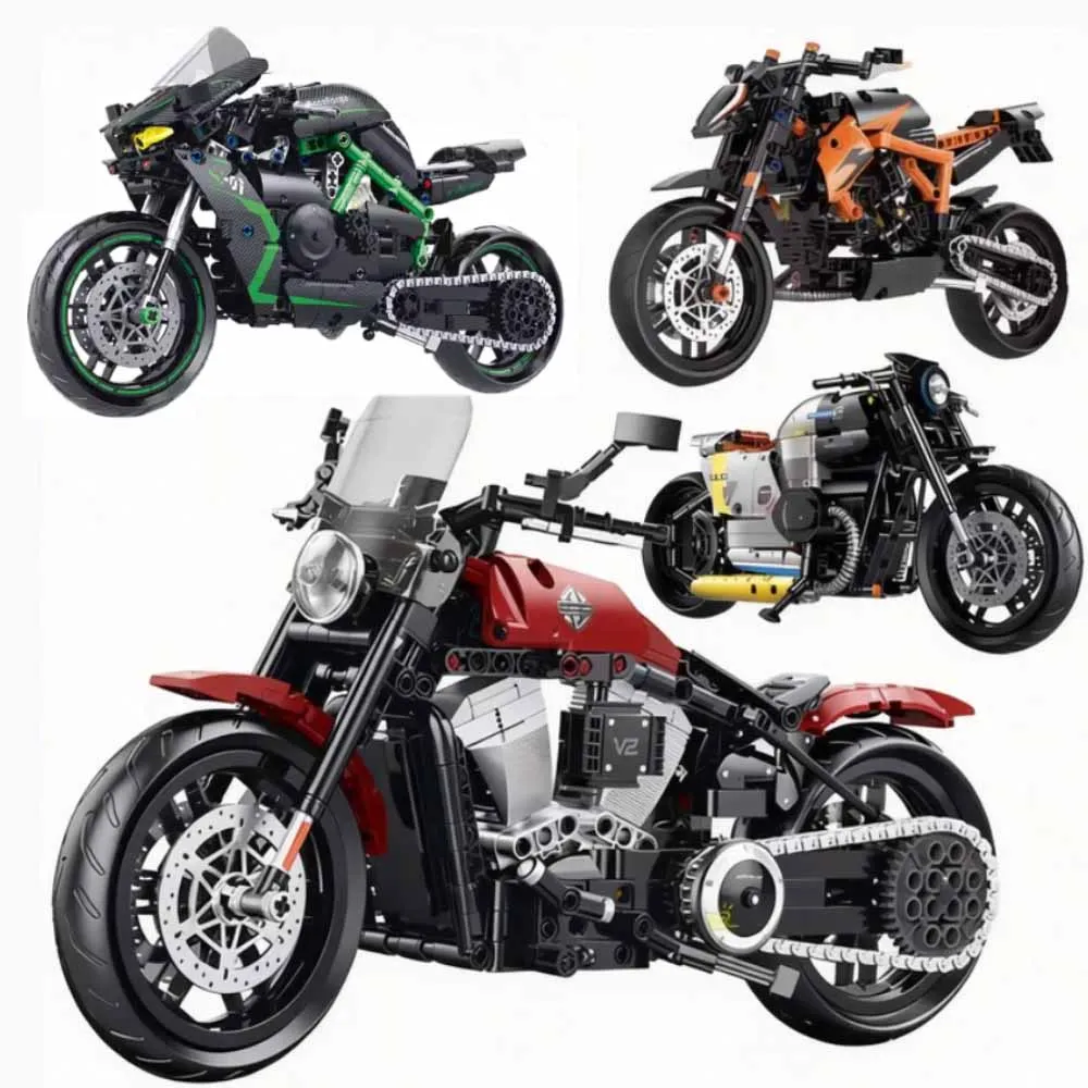 

Конструктор MOC 1:8: Классический мотоцикл, высокотехнологичная модель, гоночный мотоцикл для города, кирпичики, игрушка для детей, мальчиков, взрослых, набор MOC-машинок