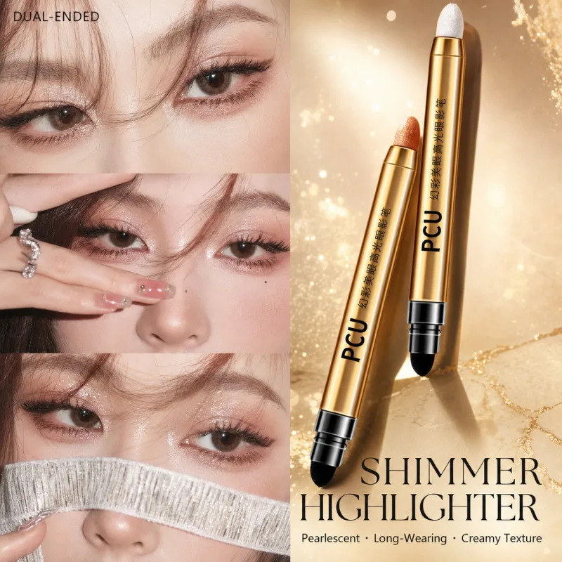 Dualended eyeshadow pen Natural Dazzling Highlighter Eyeshadow Pencil Eyeliner Fits the eye contour Creating Shiny Eye Makeup