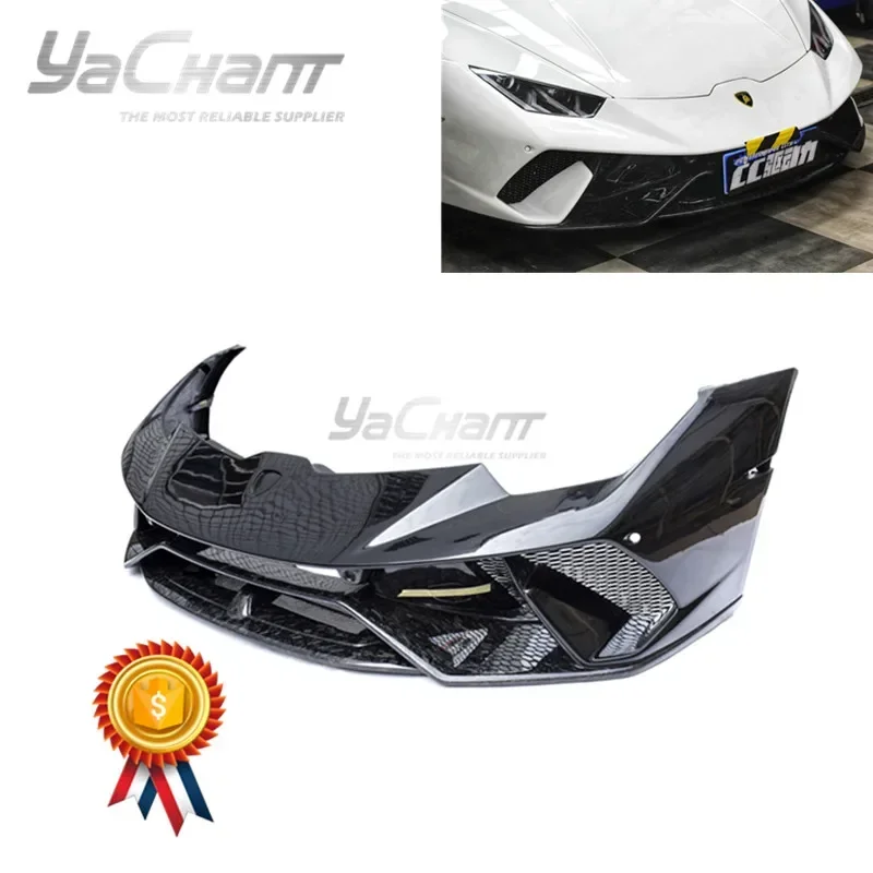 Portion Carbon Fiber Forged Carbon Weave Front Bumper Fit For 2014-2019 Huracan LP610-4 & LP580-2 Coupe Spyder PF Style