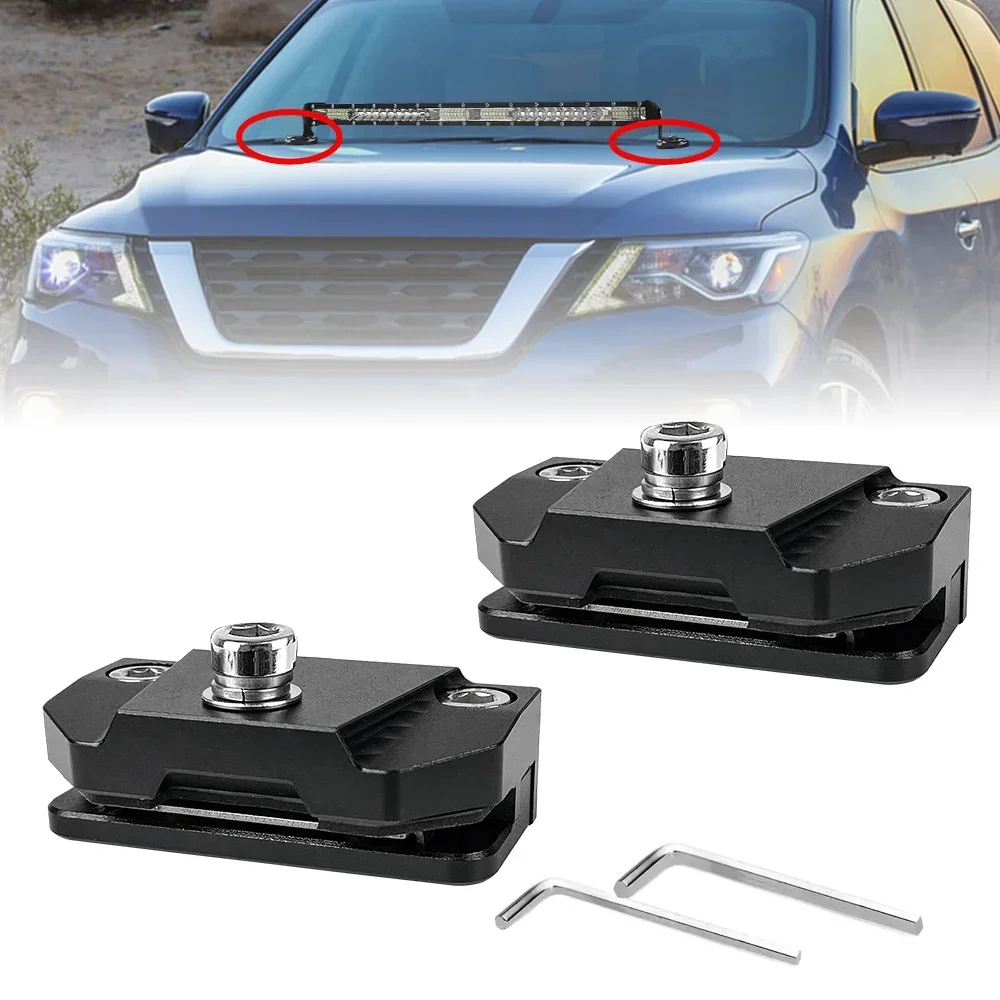 Universal 2Pcs Hood Mount Light Brackets Led Work Light Pods Kit Ditch Light Brackets Tools for Truck Suv Car Accessories