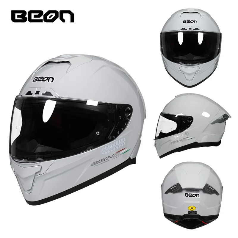 BEON Full Helmet Motorcycle Helmet Locomotive Cruising Big Tail Racing Four Seasons Men Women Helmets casco moto