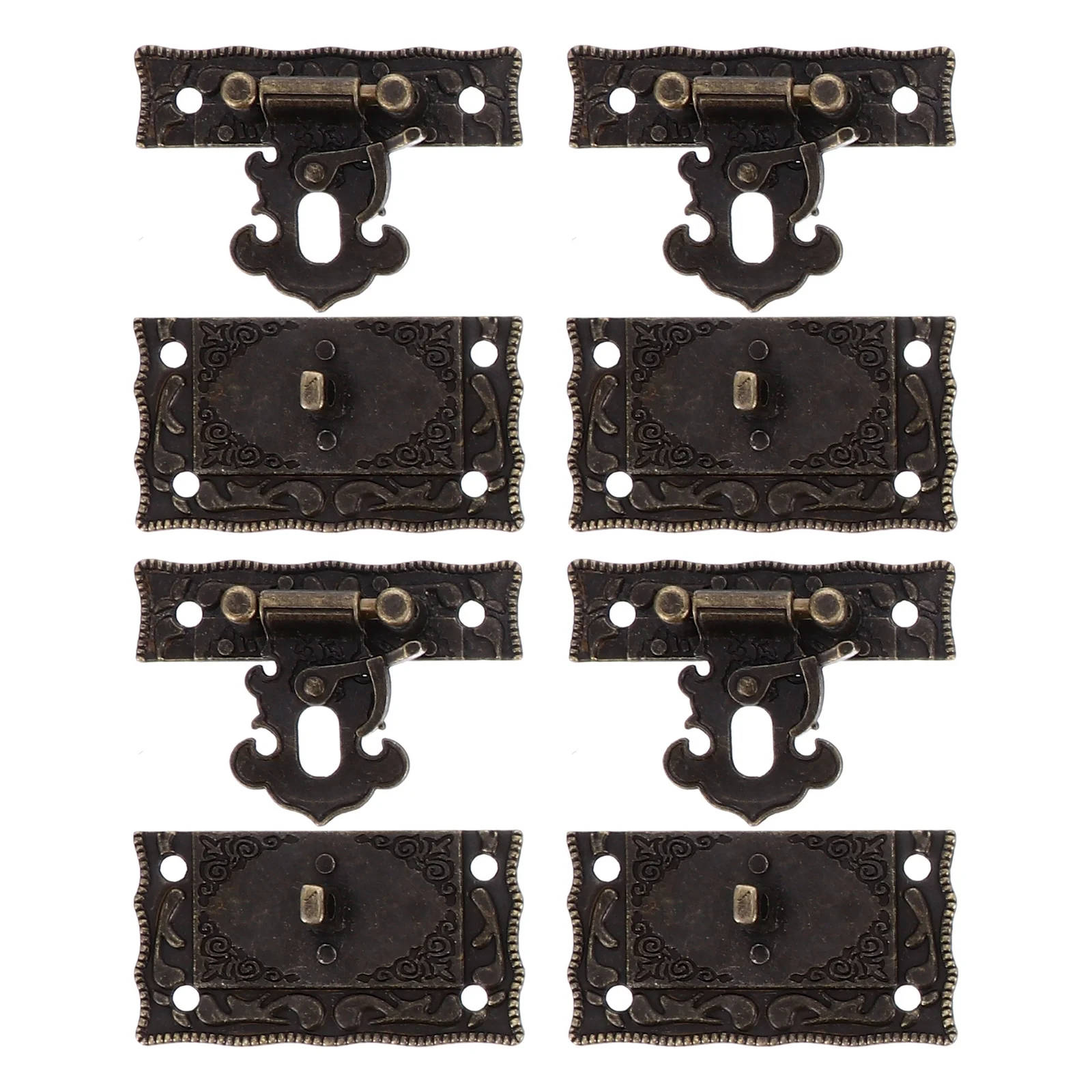 

4Pcs Durable Zinc Alloy Jewelry Box Locks Retro Vintage Buckles for Wooden Cabinets and Gift Cases Retro Box Latches